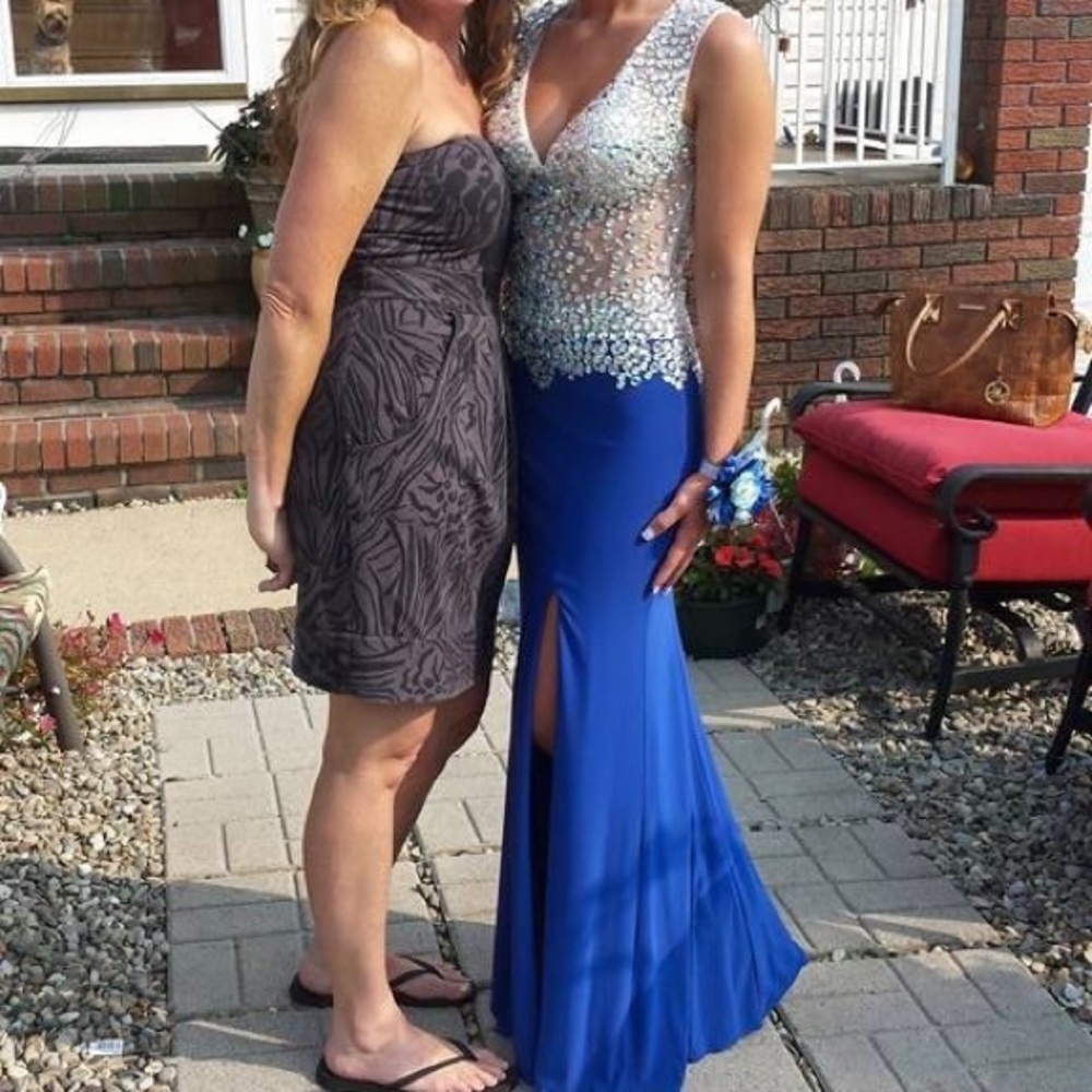 Royal blue and crystal gown
